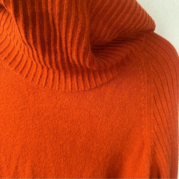 Anthropologie Textured Cowl Neck Orange Sweater Pullover - Picture 8 of 9